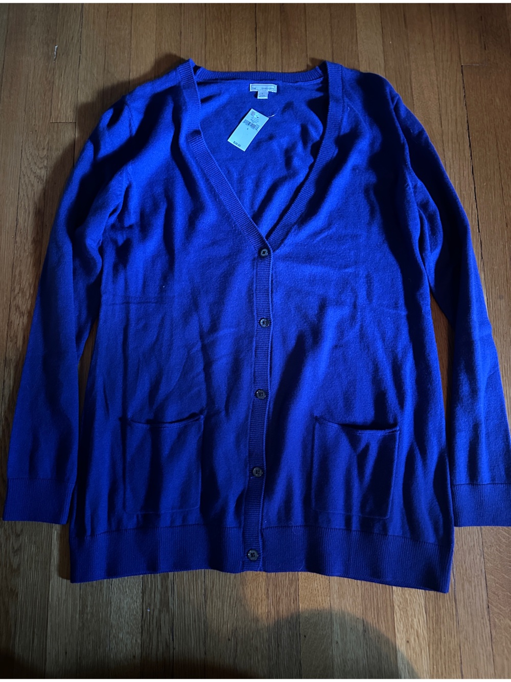 Gap purple paradise Boyfriend Merino Wool Blend Cardigan, Size L, NWT